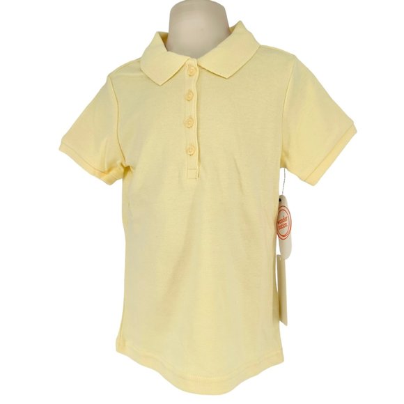 Wonder Nation Girls Uniform Short Sleeve Polo-style Yellow XS Tagless Comfort - Picture 1 of 8